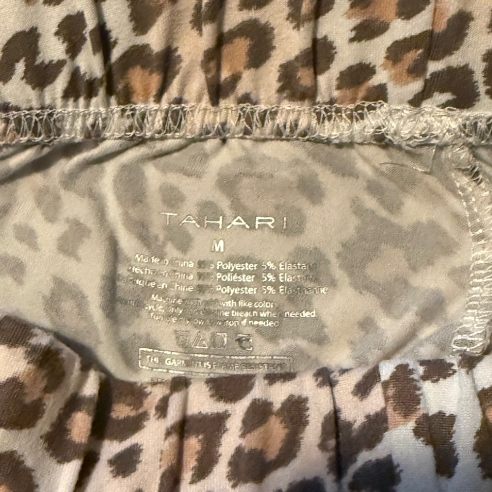 Tahari Animal Print Dress in Brown and Cream